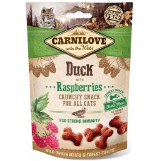 Ласощі для кішок Carnilove Cat Semi Moist Snack, качка та малина 50 г (100411)
