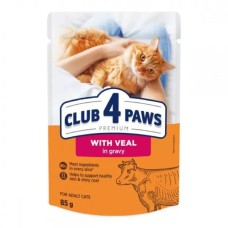 Клуб 4 Лапи Premium Veal з телятиною в соусі для котів 24х85 г