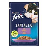 Вологий корм для кішок Felix Fantastic, з ягням, 26*85 г