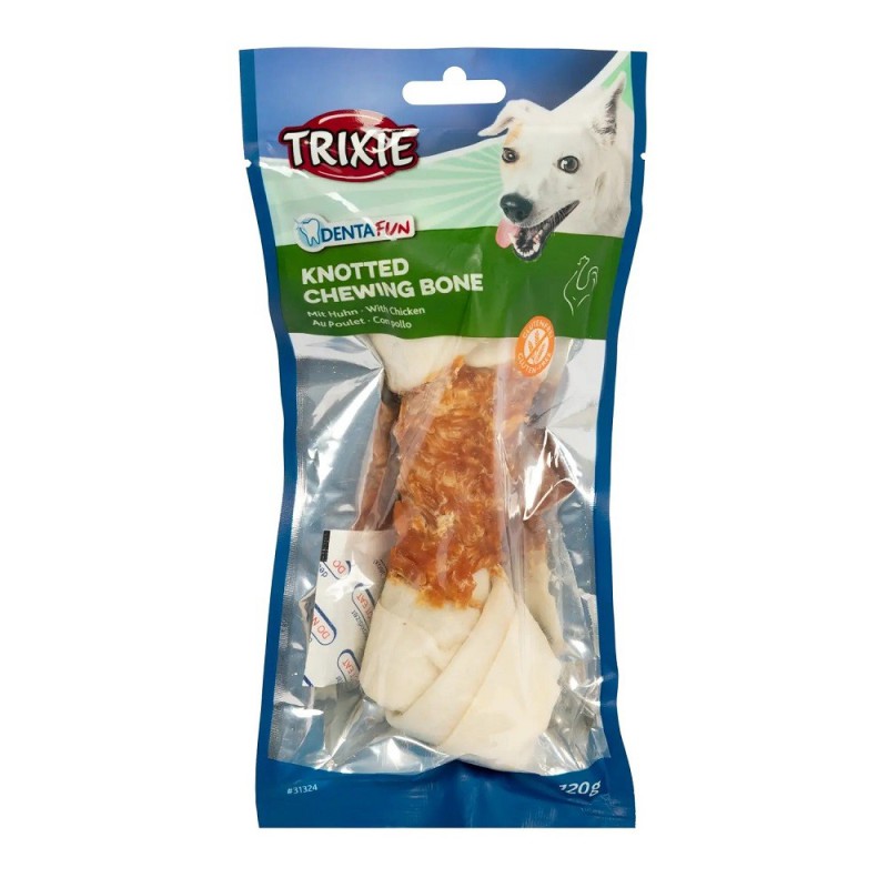 Ласощі для собак Trixie Кістка для чищення зубів Denta Fun з куркою, 18 см, 1 шт., 120 г (31324_1шт)